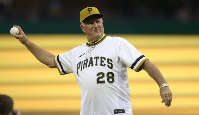 Steve Blass throwing out a first pitch