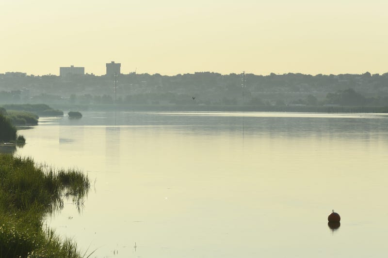 The Hackensack River at River Barge Park in Carlstadt