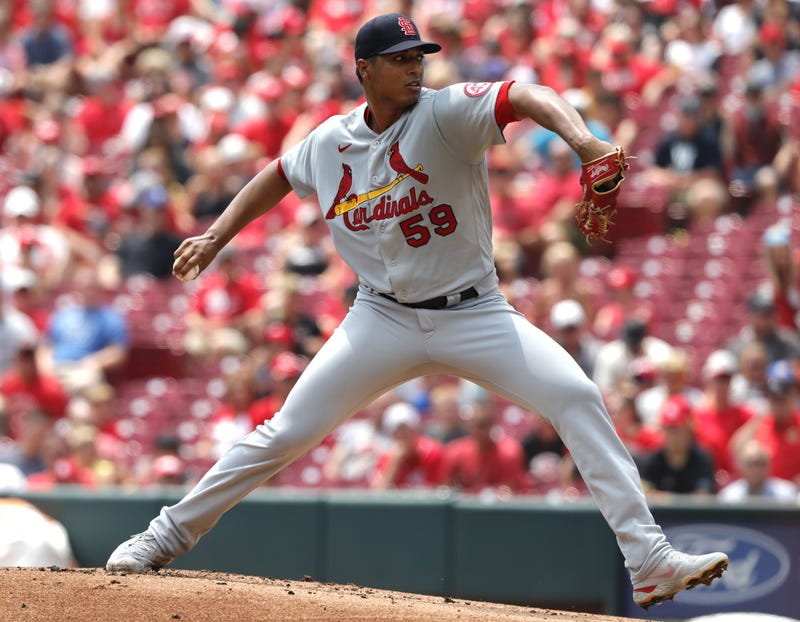 Johan Oviedo pitching for St Louis