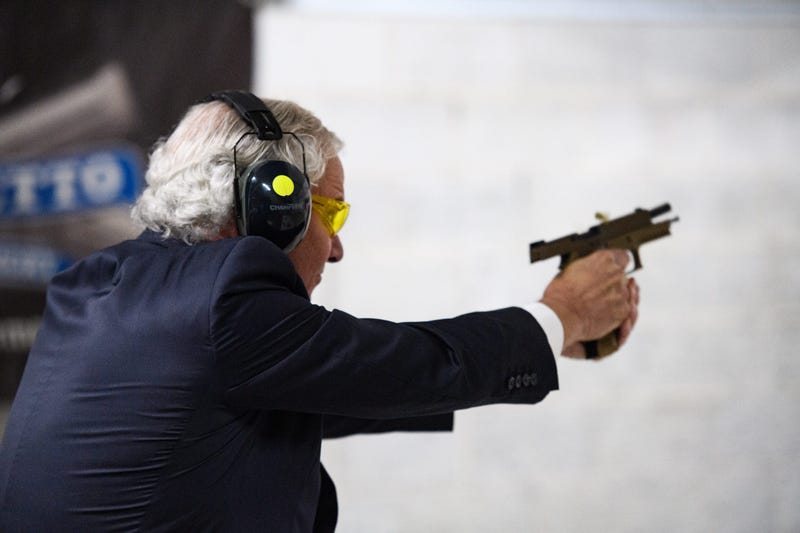 Gov. Henry McMaster shoots a few rounds at Palmetto State Armory after signing the Open Carry with Training Act Friday, Aug. 13, 2021.