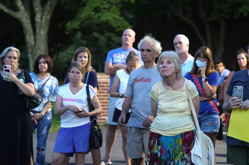 The Clarkstown School Board meeting at Clarkstown South in West Nyack wasn't started because of many in crowd who wouldn't wear masks Aug. 12, 2021