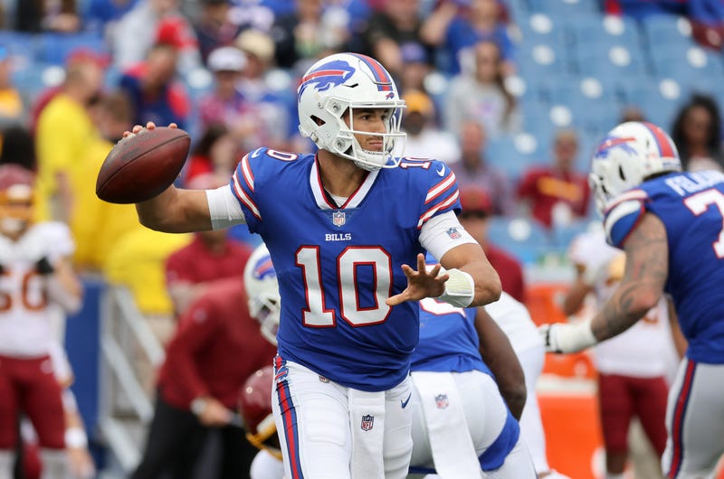 Bills brought in Mitch Trubisky to finish the game against Washington. Jg 09221 Bills 29