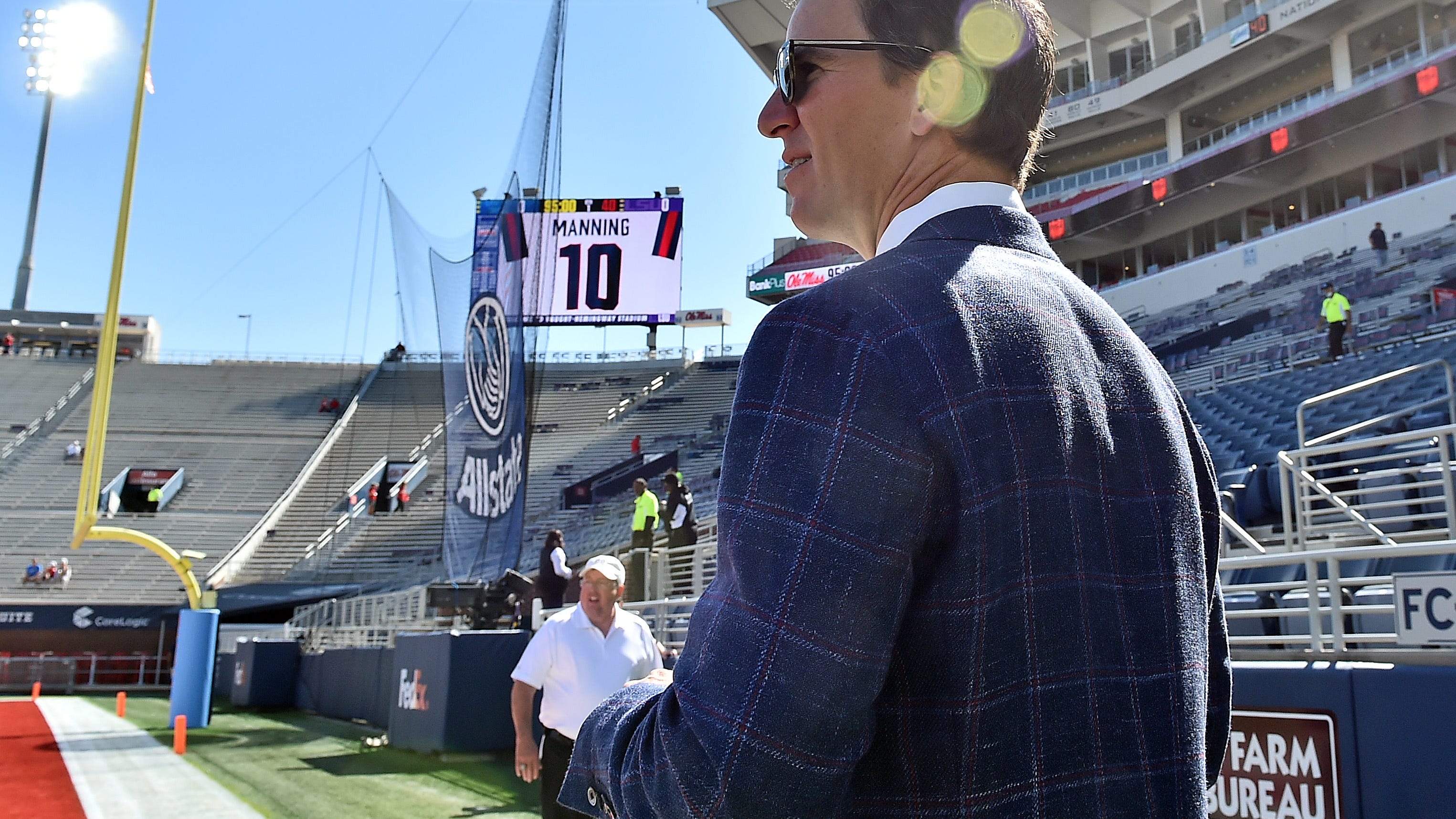 Watch: Eli Manning has No. 10 retired, as family looks on, at halftime of LSU-Ole Miss