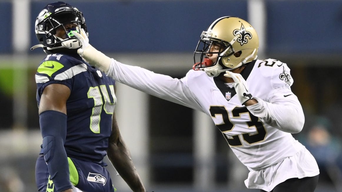 DK Metcalf called 'King Orc Smurf,' Saints defense slams 'fake tough guys' after win