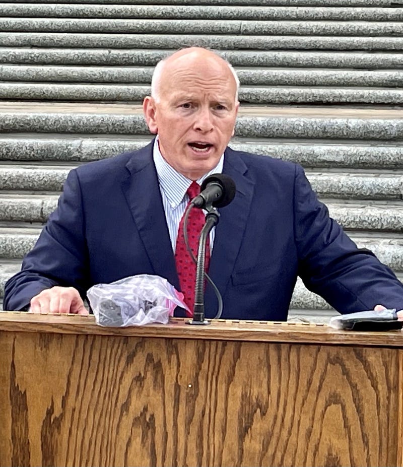 Louisiana Republican Party Chairman Louis Gurvich is pictured here on the Louisiana Capitol steps on July 19, 2021. Louis Gurvich