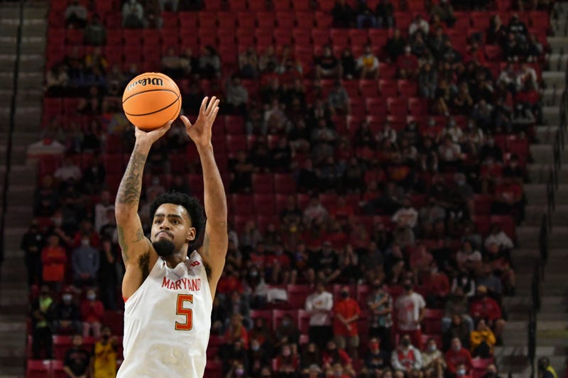 Maryland's Eric Ayala shoots a jumper