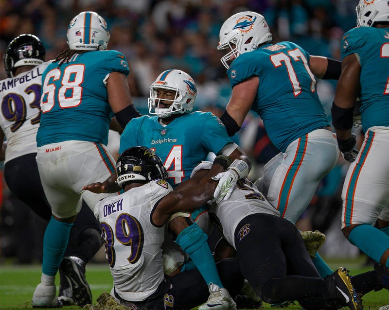 Dolphins O-Line is active.