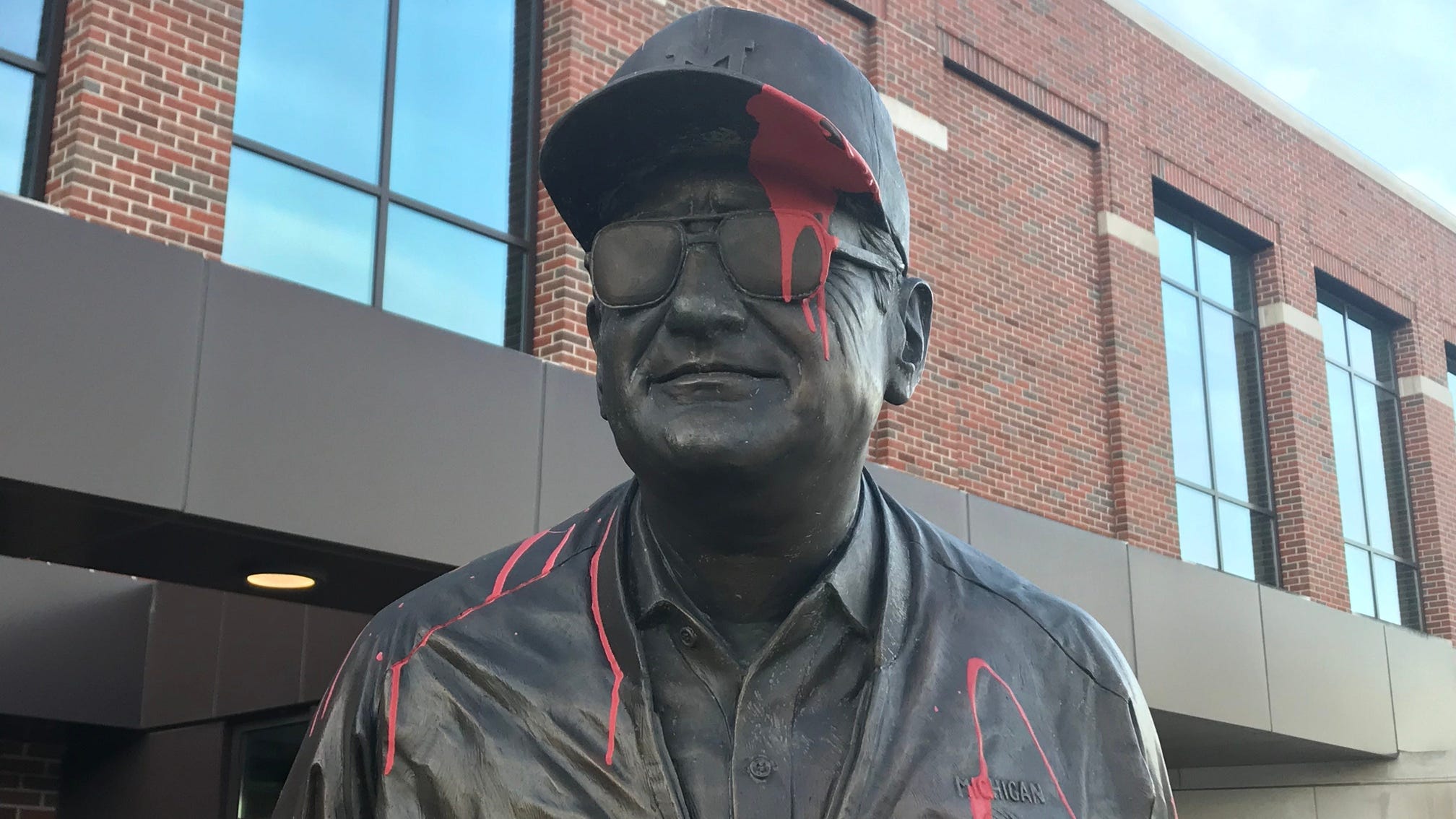 Michigan's Bo Schembechler statue vandalized in support of Dr. Anderson victims [PHOTOS]