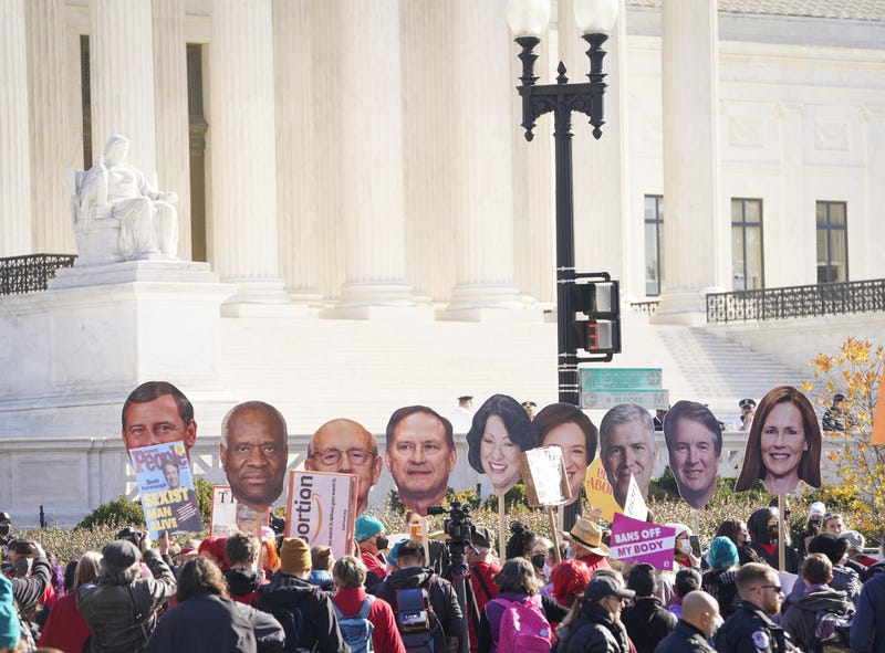 Demonstrators Outside the Supreme Court
