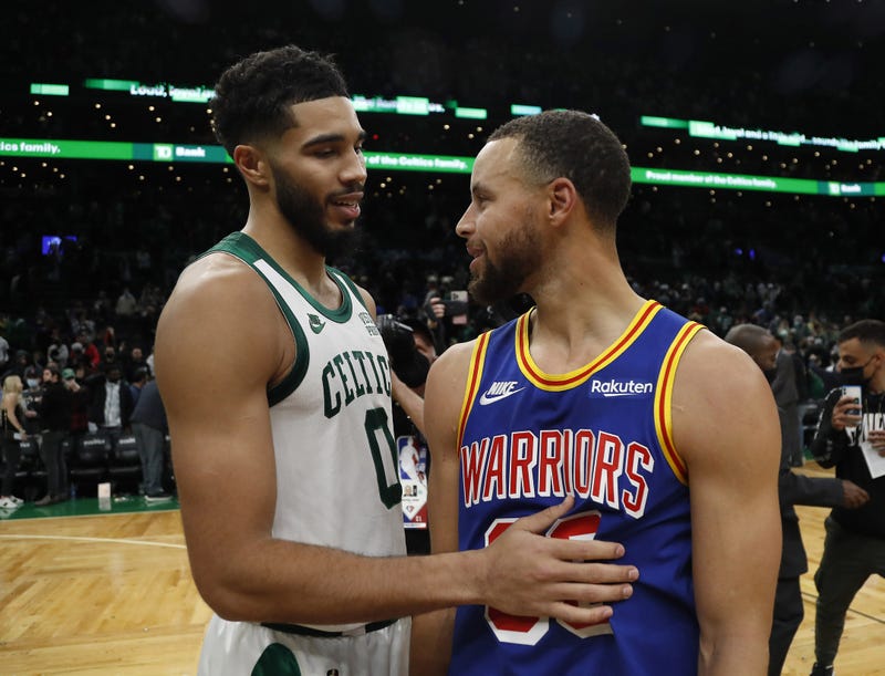 Jayson Tatum and Steph Curry