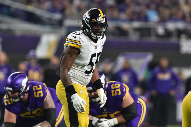 Devin Bush lines up against the Minnesota Vikings