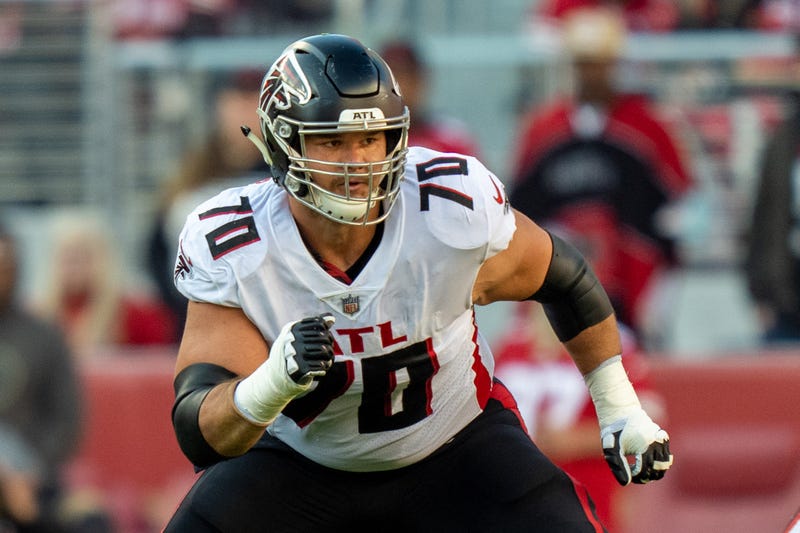 December 19, 2021; Santa Clara, California, USA; Atlanta Falcons offensive tackle Jake Matthews (70) during the second quarter against the San Francisco 49ers at Levi's Stadium.