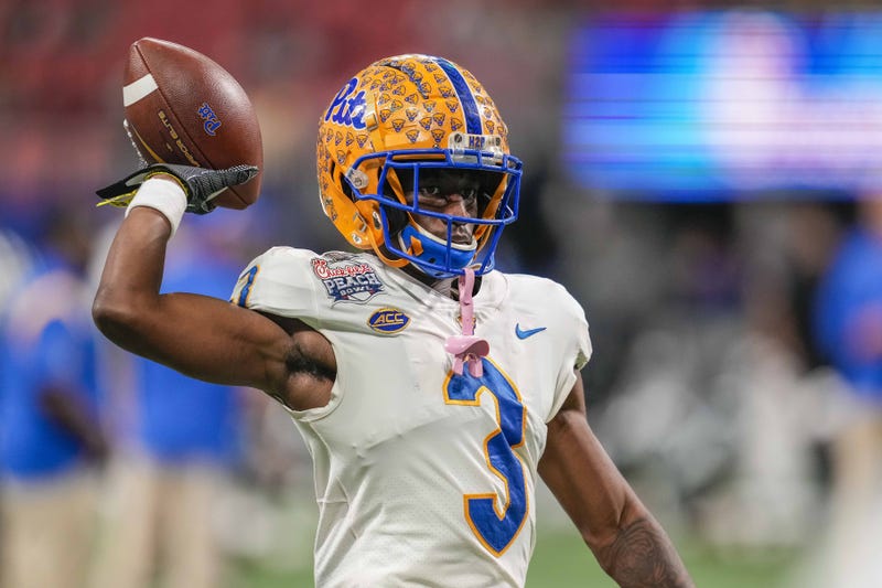 Jordan Addison with the Panthers during the Peach Bowl
