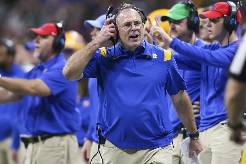 ittsburgh Panthers head coach Pat Narduzzi shows emotion against the Michigan State Spartans i