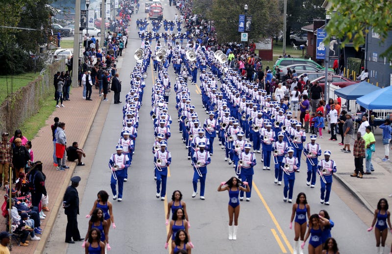The Tennessee State University Aristocrat of Bands makes its way down Jefferson Street during TSU's homecoming parade October 14, 2017. Students from Tennessee State were selected to be part of FedEx's student ambassador program in 2022. 