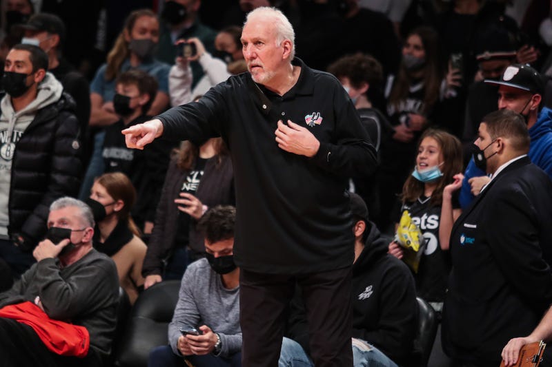 San Antonio Spurs head coach Greg Popovich at Barclays Center.
