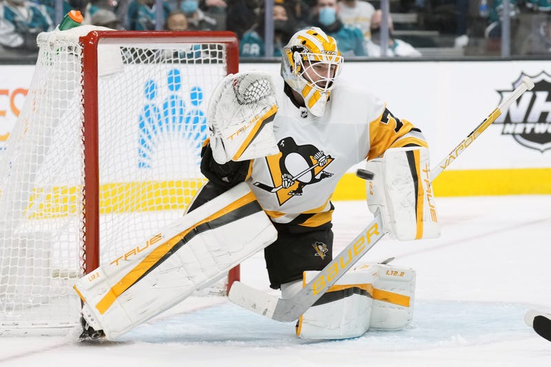 Louis Domingue playing in a game against the San Jose Sharks