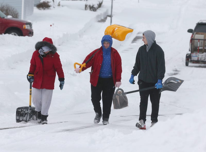 HS Football Players Shovel Snow Instead Of Practice