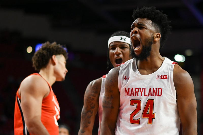Donta Scott is pumped after a big basket