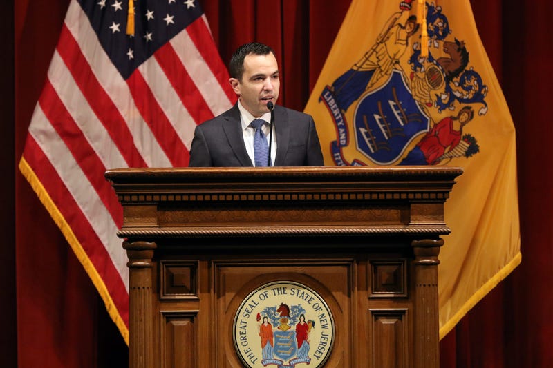 Matt Platkin speaks in Trenton on Feb. 3, 2022, after Gov. Murphy named Platkin as his choice for New Jersey attorney general
