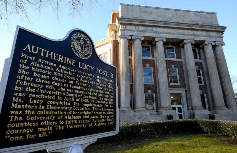 Bibb Graves Hall, on the campus of the University of Alabama in Tuscaloosa, Ala., is seen Thursday, Feb. 10, 2022. The building is named for Graves, a former Alabama governor and member of the Ku Klux Klan. A renaming committee at the university proposed renaming the building Lucy-Graves Hall honoring both the former Klansman and the first Black student to enroll at the university, Autherine Lucy Foster. Bibb Graves Hall