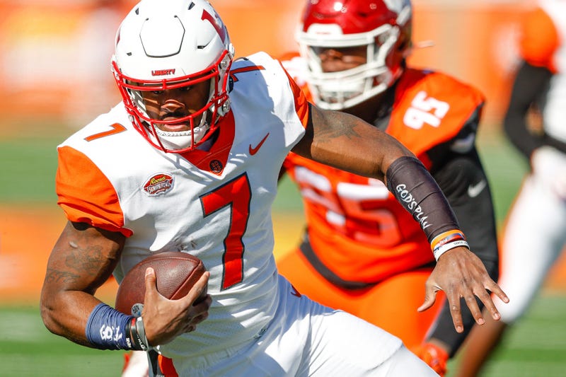 Malik Willis at the Senior Bowl