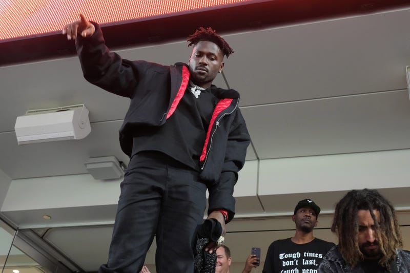 NFL free agent Antonio Brown attends in the third quarter in Super Bowl LVI