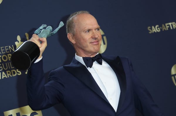 Michael Keaton poses in the photo room at the 28th Annual Screen Actors Guild Awards