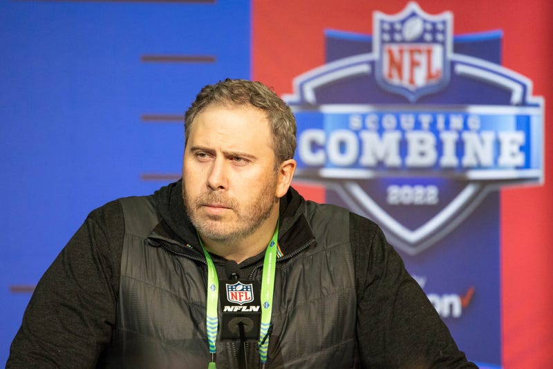 Atlanta Falcons head coach Arthur Smith talks to the media during the 2022 NFL Combine.