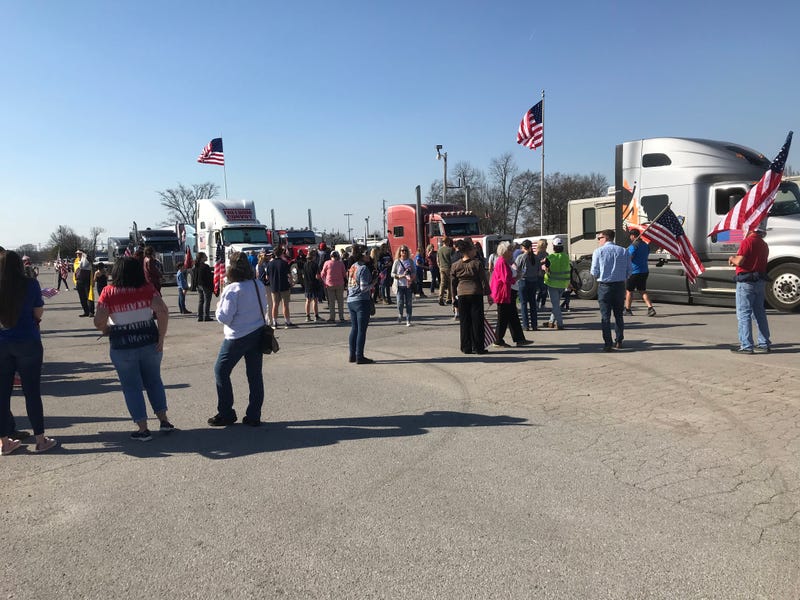 An American Freedom Convoy is greeted in Lebanon, Tennessee, on March 3, 2022