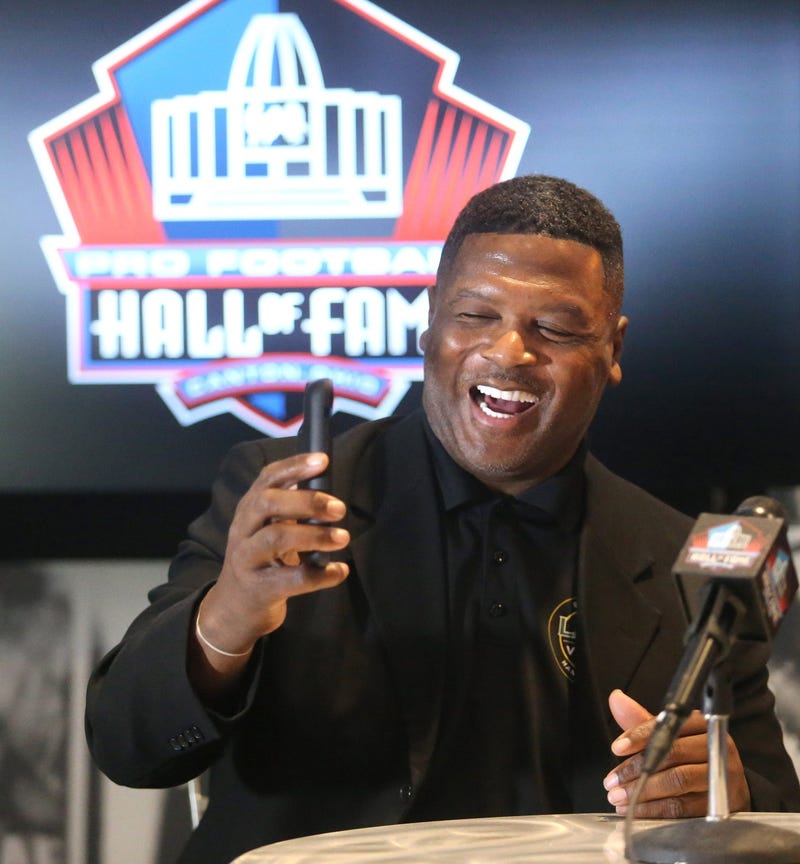 March 14, 2022; Canton, OH, USA; LeRoy Butler speaks to the media at the Pro Football Hall of Fame in Canton on Monday, March 14, 2022. Butler is a member of the Class of 2022. Mandatory Credit: Scott Heckel-USA TODAY NETWORK