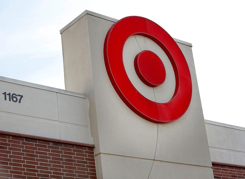 A Target store logo on the front of the building