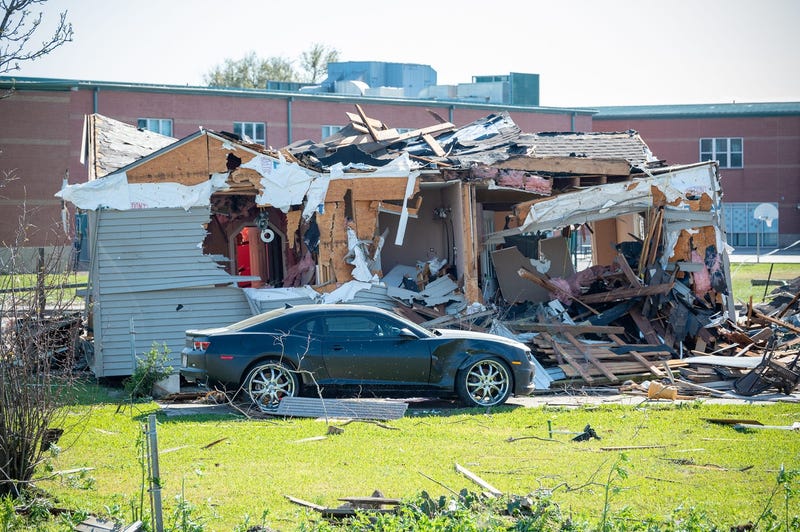 Tornado damage in Arabi