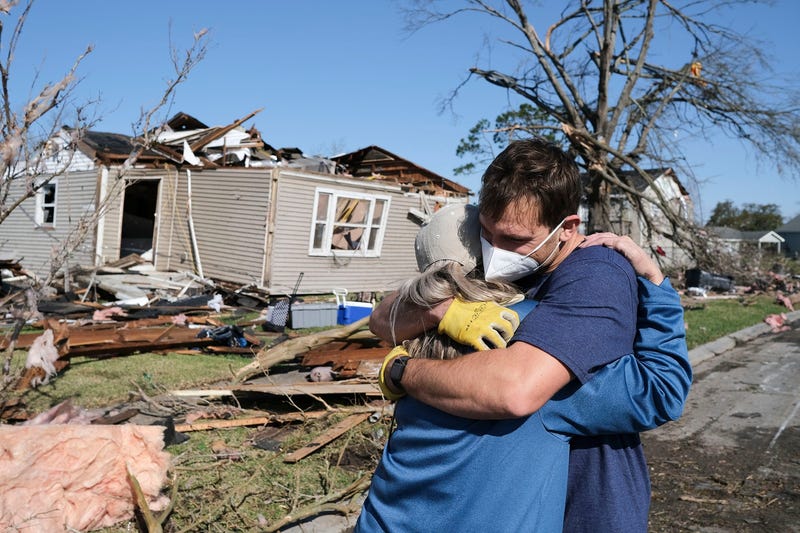 Tornado damage in Arabi 