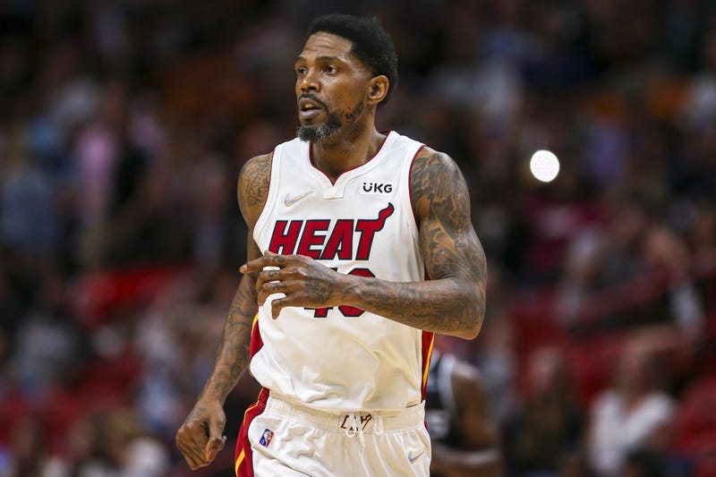 Udonis Haslem watches from the court during the fourth quarter of the game against the Sacramento Kings at FTX Arena. 