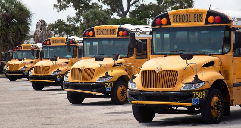 Buses at one of the School District of Palm Beach County's facilities, Thursday, March 31, 2022. Wpb School Bus Safety 06