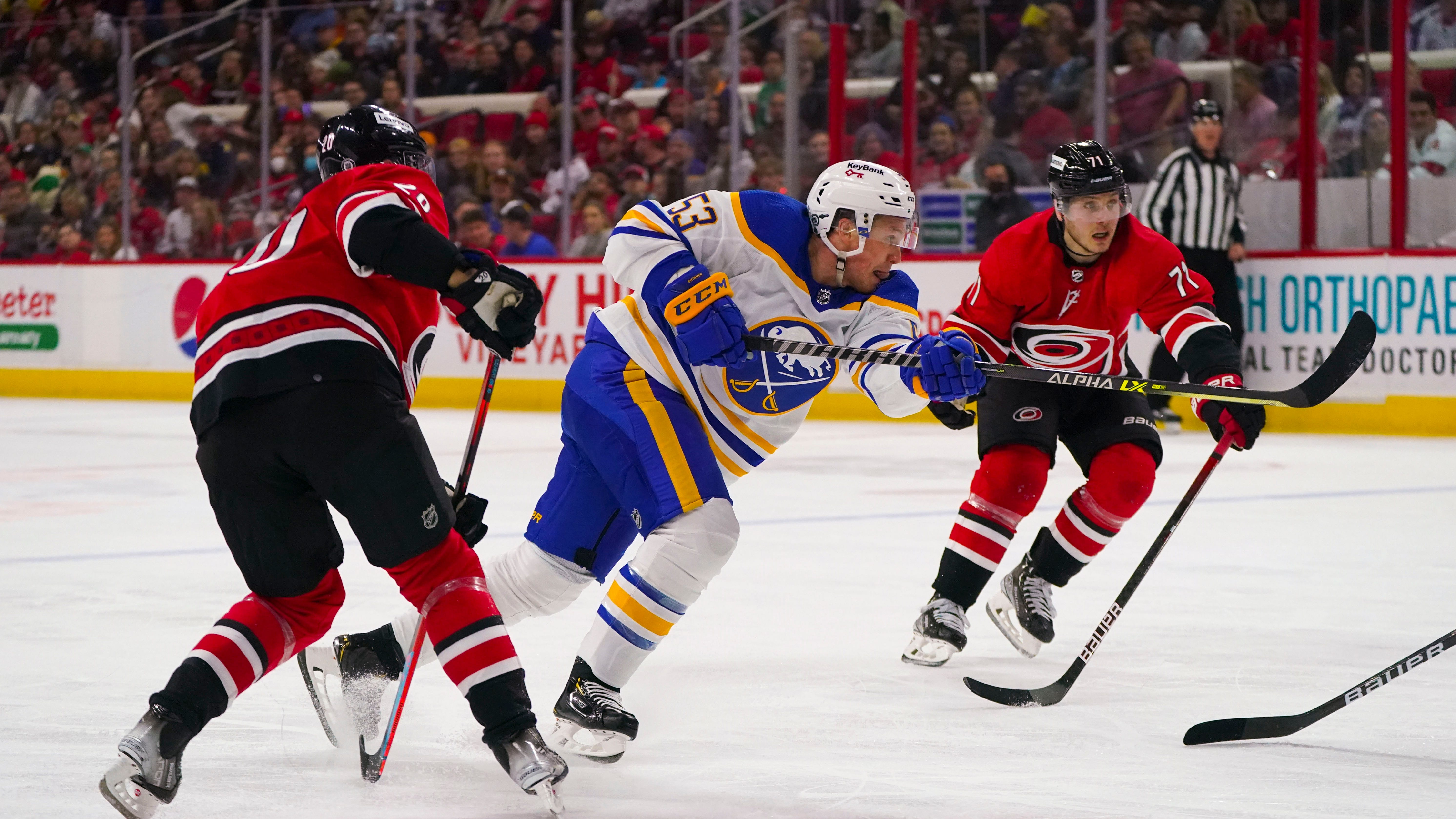 Sabres blow multi-goal lead in Carolina