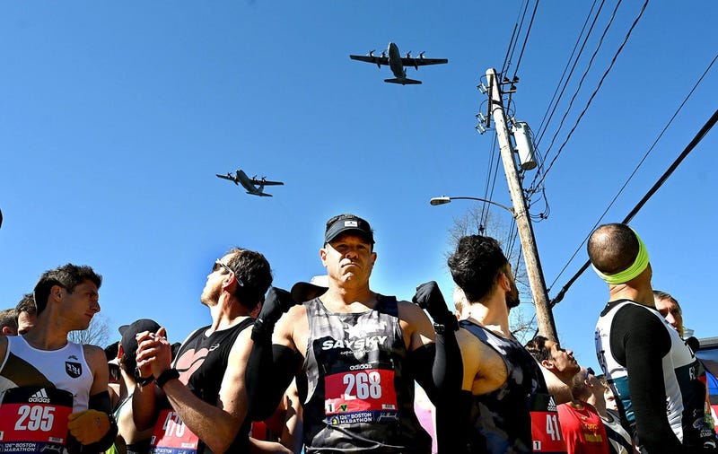 Flyover at the Boston Marathon start line