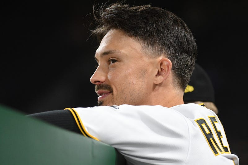 Pittsburgh Pirates center fielder Bryan Reynolds (10) watches the game against the Washington Nationals at PNC Park.