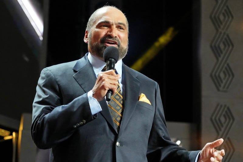 Franco Harris at a podium