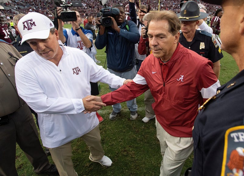Jimbo Fisher and Nick Saban