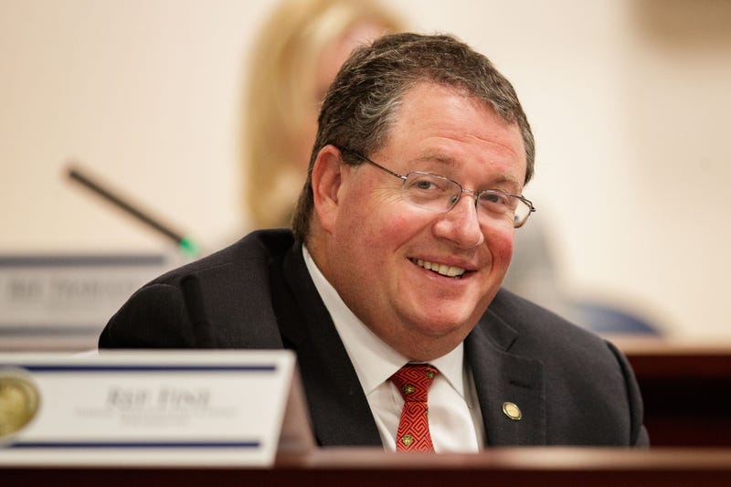 Florida Rep. Randy Fine listens to a speaker during a House Tourism, Infrastructure & Energy Subcommittee meeting Feb. 15, 2022. Rep Randy Fine012
