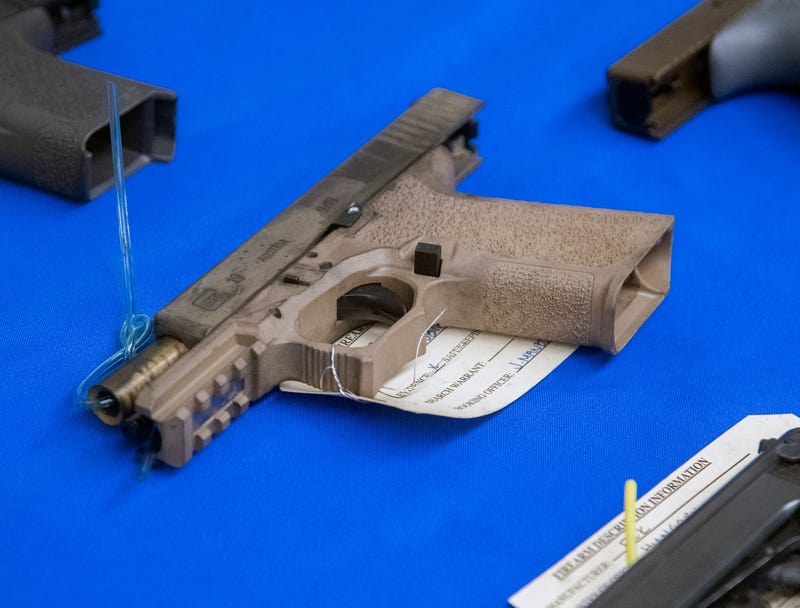 A ghost gun on display