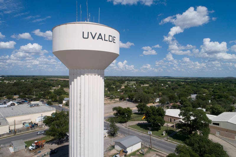 Water tower in Uvalde, Texas.
