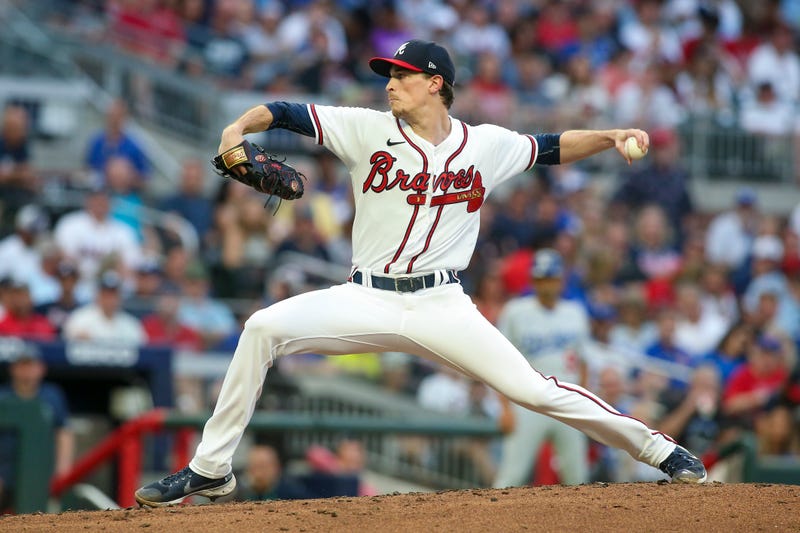 Jun 25, 2022; Atlanta, Georgia, USA; Atlanta Braves starting pitcher Max Fried (54) throws against the Los Angeles Dodgers in the fourth inning at Truist Park.