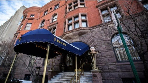 The historic Detroit Club has been sued for alleged race discrimination, accused of mistreating Black guests and retaliating against an employee who reported it. Detroit Club Exterior