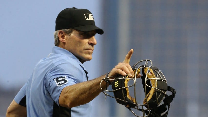 Angel Hernandez misses several calls in first game back behind home plate in Nats - Brewers game