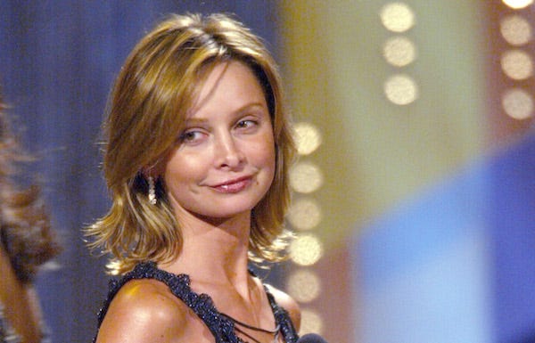 Calista Flockhart presents the Tony for Best Leading Actor in a Play at the 56th annual Tony awards