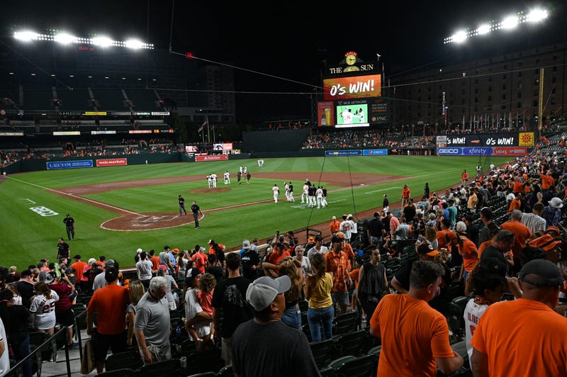 Camden Yards in celebration after the O's beat Tampa Bay 5-1