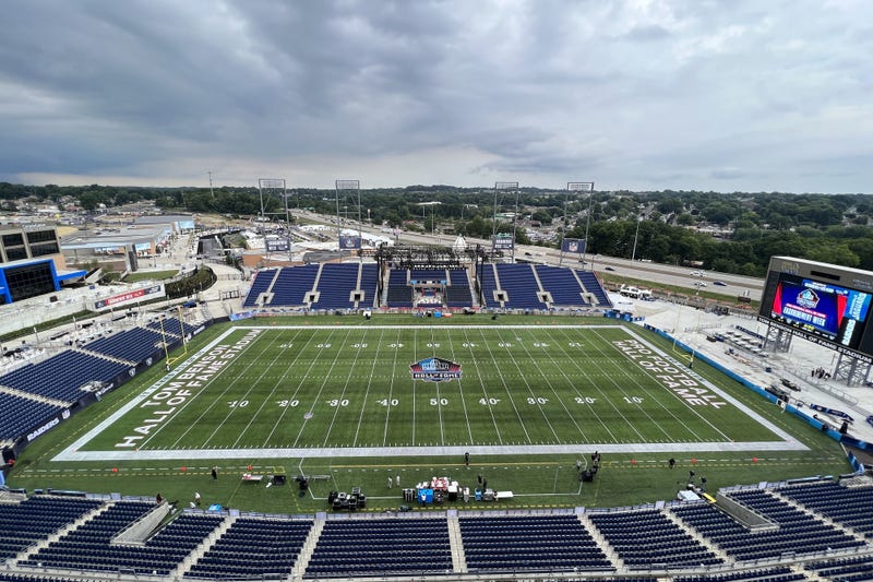 Canton, Ohio, USA; A general overall view of Tom Benson Hall of Fame Stadium.